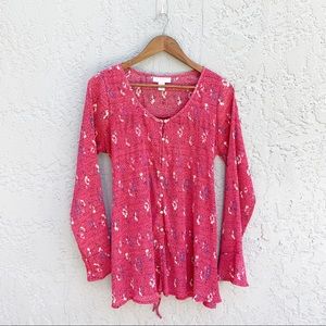 Motherhood Maternity Pink Floral Blouse Size M